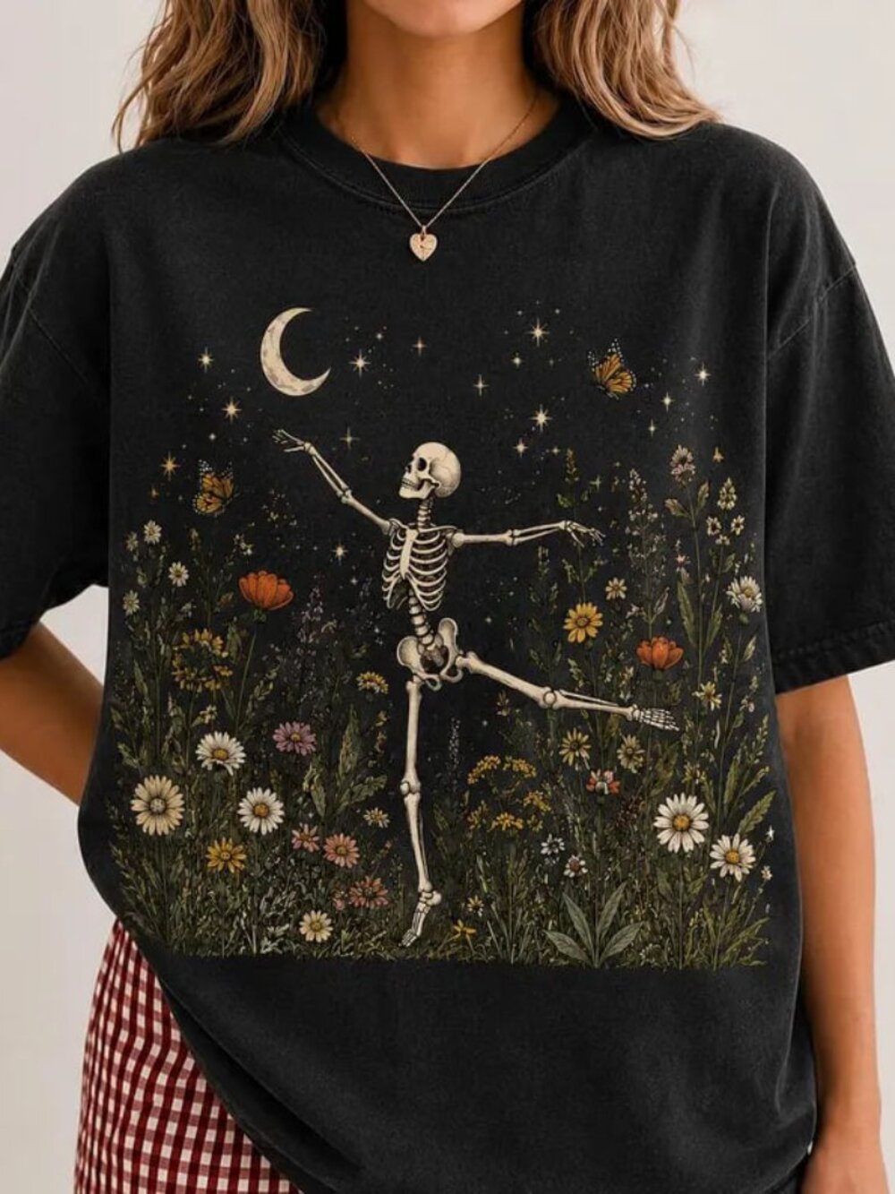 Funny Floral Skeleton Shirt, Halloween Tee, Gift For Halloween